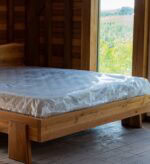 Pat lemn masiv de stejar 220x190cm - imagine 3