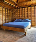 Pat lemn masiv de stejar 220x190cm - imagine 2