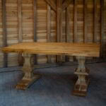 Masă cu blat și picioare din stejar 180x90cm