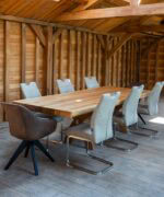 Masă 10 persoane stejar cu picioare lemn -260x110cm - imagine 2