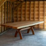 Masă 10 persoane stejar cu picioare lemn -260x110cm