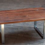 Măsuță cafea cireș cu picioare argintii