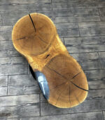 Măsuță cafea stejar cu inserție răsină și ceașcă - imagine 2