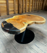 Măsuță cafea stejar cu inserție răsină - imagine 3