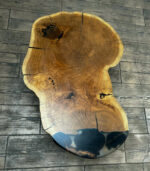 Măsuță cafea stejar cu inserție răsină - imagine 2