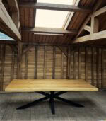 Masă 10 persoane stejar cu picioare metal-260x110cm - imagine 2