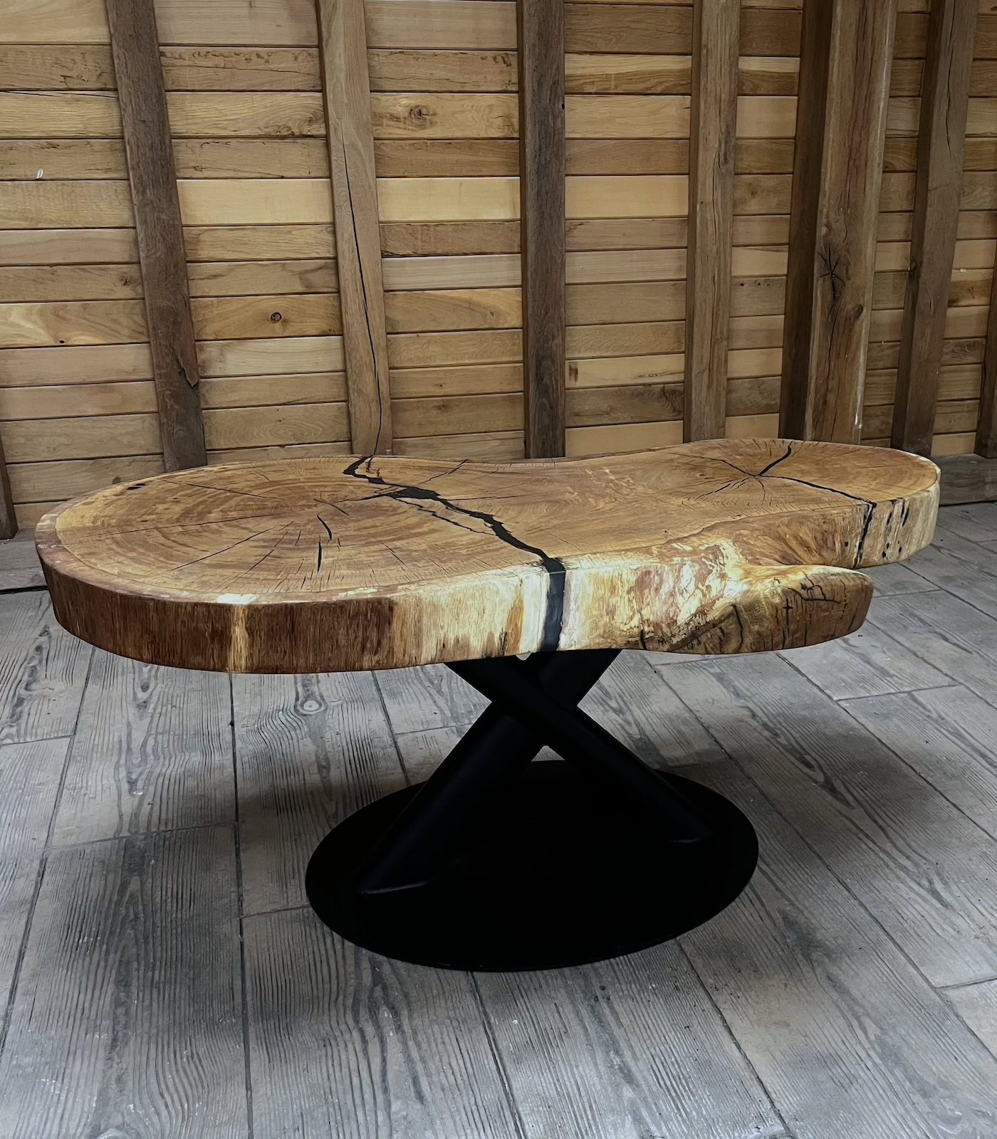 masa-stejar-11 Măsuță cafea stejar natur cu inserție rășină - imagine 1