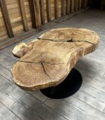 Măsuță cafea stejar natur cu inserție rășină - imagine 2