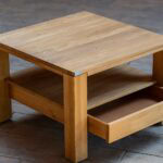 Noptieră cu sertar din lemn de fag