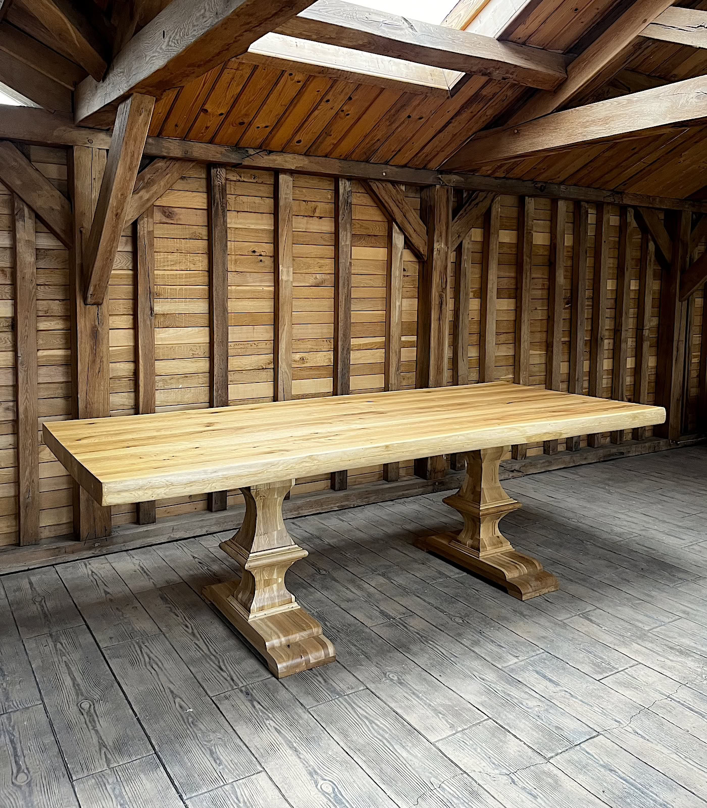 stejar-10-p-sculptat Masă 10 persoane stejar cu picioare lemn sculptate-260x110cm - imagine 1