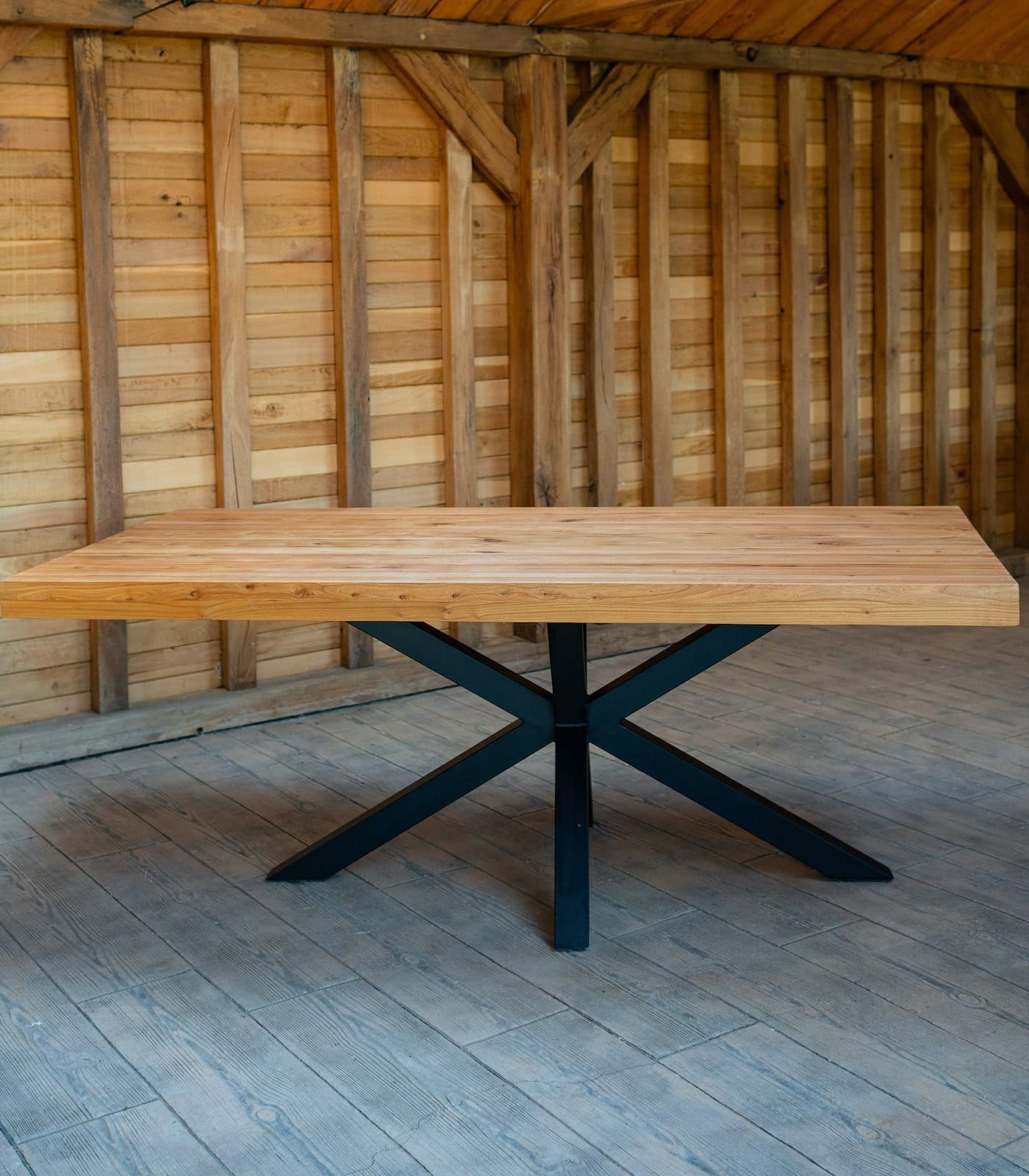 stejar-dublu-natur Masă stejar cu margini duble -200x90cm - imagine 1