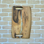 Tocător / platou din stejar cu inserție sidefată de rășină 55x34x2 cm