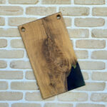 Tocător / platou din stejar colț de rășină neagră  50.4x30x2.5 cm