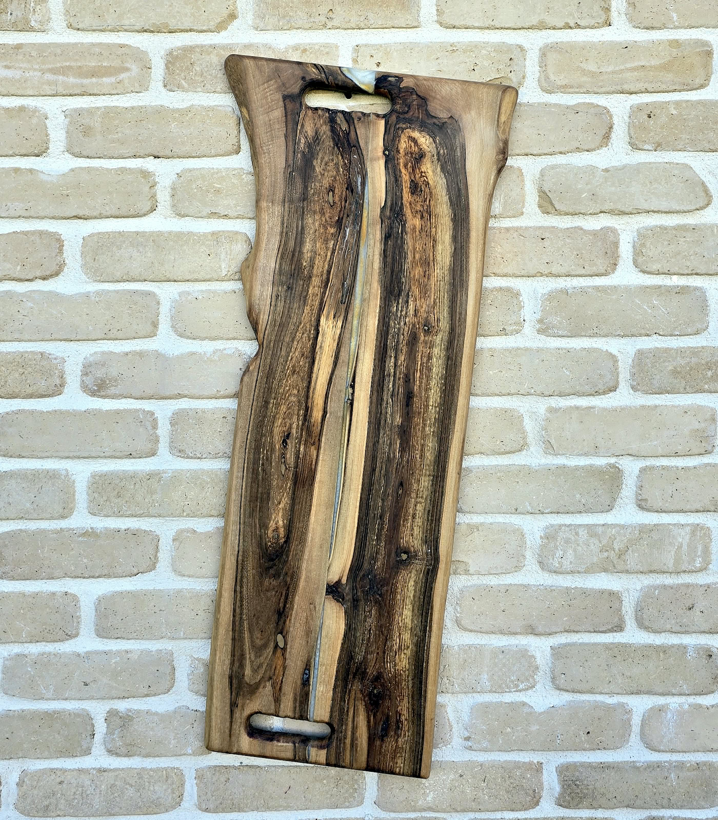 tocator-18 Platou XXL "River Flow" din nuc cu inserție de rășină - 85x28x2 cm - imagine 1