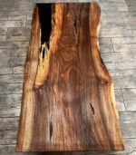 Măsuță cafea unicat nuc cu inserție de rășină neagră - 114x65 cm - imagine 3