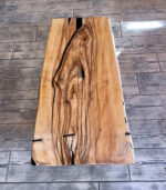 Măsuță cafea lemn de fag cu inserții rășină - 80x55cm - imagine 2