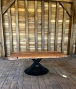 Măsuță cafea lemn de fag cu inserții rășină - 80x55cm