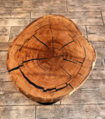 Măsuță cafea stejar cu inserție de rășină - 80x70x7 cm - imagine 2