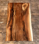 Măsuță cafea nuc cu inserții de rășină neagră - 101x60x5cm - imagine 2