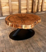 Măsuță cafea stejar cu inserție de rășină - 80x70x7 cm