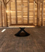 Măsuță cafea nuc cu inserții de rășină neagră - 101x60x5cm - imagine 4