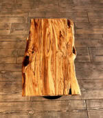 Măsuță cafea stejar cu inserții de rășină - 90x50x3 cm - imagine 3