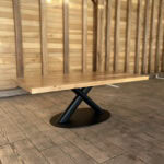 Măsuță cafea ulm cu inserție de rășină - 124x58 cm