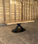 Măsuță cafea ulm cu inserție de rășină - 124x58 cm