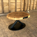 Măsuță cafea stejar cu inserție de rășină - 80x62x6 cm