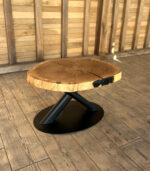 Măsuță cafea stejar cu inserție de rășină - 80x62x6 cm