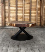 Măsuță de cafea Stejar Masiv „Epic Center” – 84x84x7 cm - imagine 5