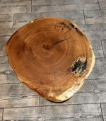 Măsuță cafea stejar cu subtile inserții de rășină 75x70x6 cm - imagine 2