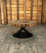 Măsuță de cafea stejar masiv „Black Onyx”” – 85x75x7 cm - imagine 3