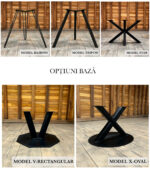 Măsuță de cafea Stejar Masiv „Epic Center” – 84x84x7 cm - imagine 3