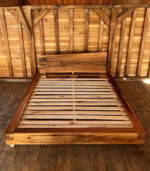 Pat lemn masiv de stejar cu inserție rășină în tăblie -  180x200cm - imagine 4