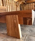 Pat lemn masiv de stejar cu inserție rășină în tăblie -  180x200cm - imagine 5