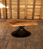 Măsuță cafea stejar cu inserție de rășină - 97x60x4 cm - imagine 4