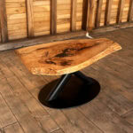 Măsuță cafea stejar cu inserție de rășină - 97x60x4 cm