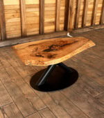 Măsuță cafea stejar cu inserție de rășină - 97x60x4 cm