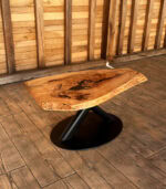 Măsuță cafea stejar cu inserție de rășină - 97x60x4 cm - imagine 5