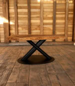 Măsuță cafea stejar cu inserție de rășină - 97x60x4 cm - imagine 2