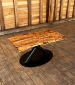 Măsuță cafea stejar cu inserții de rășină - 90x50x3 cm