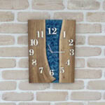 Ceas de perete premium "Deep Ocean" din stejar - 40x30cm