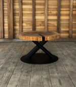 Măsuță de cafea Stejar Masiv „Eclipse Oak” – 76x67x6 cm - imagine 4