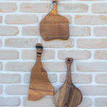 Set 3 tocătoare Deep Forest Fragments din nuc masiv - 37x18 cm