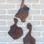 Set 3 tocătoare Deep Forest Fragments din nuc masiv - 32x20 cm