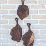 Set 3 tocătoare Deep Forest Fragments din nuc masiv - 38x18 cm