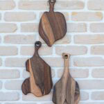 Set 3 tocătoare Deep Forest Fragments din nuc masiv - 36x20 cm