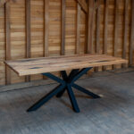 Linear Ash - Masă dining frasin masiv cu inserții de rășină -  190x90 cm