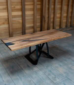 Onyx Prism – măsuță de cafea cu inserții rășină neagră - 130x55 cm - imagine 5